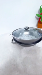1 Hari Kirim Panci Kukus Siomay Steamer Stainless Steel 2 tingkat diameter 28cm Berkualitas