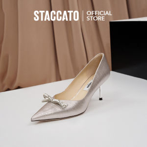 Staccato Womens Heels รองเท้าแตะผู้หญิง หัวแหลม รองเท้าส้นเข็ม EF908
