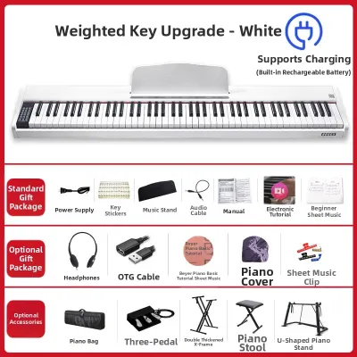 Full-Size Weighted Key Electronic Piano Portable Smart