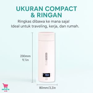Imporin Aja Teko listrik mini 300w stainless steel | Electric kettle pemanas air portable | Termos