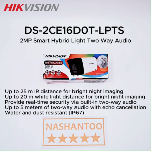 (2025 New Arrival) HIKVISION 2MP Bullet CCTV Camera with 25m IR Smart Hybrid Light Two-Way Audio and Built-in Mic - DS-2CE16D0T-LPTS