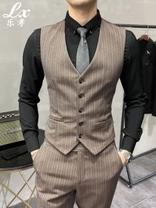Lexiao | Slim Fit Striped Waistcoat for Wedding