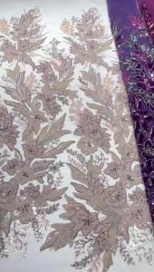 African Groom Embroidered Sequin Lace Fabric French Nigerian Beaded Lace Fabric for Wedding Wedding Dress Sewing 2026