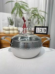 Nồi inox OYATTON 16cm20cm nồi vân nổi OYATTON nồi inox decord nồi inox đẹp nồi inox cao cấp