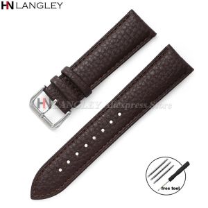 Litchi Pattern Soft Leather Watch Band Bracelet 12mm 14mm 16mm 18mm 19mm 20mm 21mm 22mm 24mm Replacement Wrist Straps Watchbands