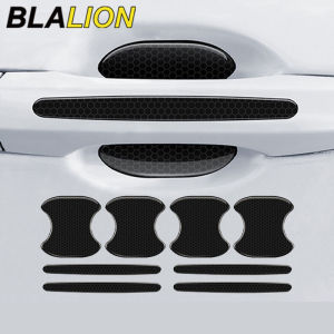 BLALION Sợi Carbon Tay Nắm Cửa Ô Tô Bát Miếng Dán Bảo Vệ Chống Va Chạm Hiệu Ứng Phản Quang Vào Ban Đêm Đen Epoxy