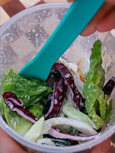 FH-C863 Botol Salad 1000ML dengan Sendok Garpu + Botol Saus Kecil Praktis Portable / Tempat Makan