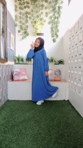 AM pakaian gamis anak perempuan tanggung 7 sampai 15 tahun model terbaru baju muslim kekinian bahan crinkle airflow premium ID 2024