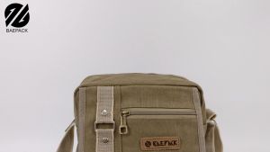 Baepack Tas Selempang Kanvas Pria Dewasa Hanzo Khaki / Tas Canvas Cowok Cewek Viral Kekinian / Produsen Tas Bandung Termurah / COD Gratis Ongkir / Tas lokal Berkualitas bukan import