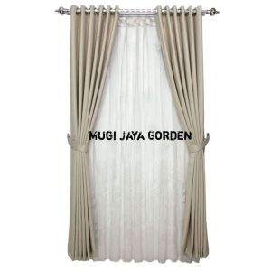 Gorden Jendela Pintu Model Smokring 10 Ring Motif Polkadot