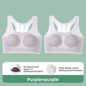 Miiow | MiiOW Sports Bra For Teenage Girls Shockproof Vest Nylon Fabric Fixed Strap No Underwire Suitable For High School Students