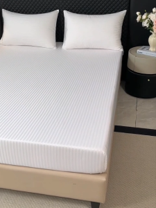 Striped Bedsheet 3in1 Hotel quality Full Garterized Bed Sheet Canadian Cotton Bedding Single Double Queen King Bed Cover