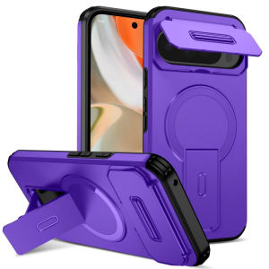 szhaiyu | Luxury Shockproof Armor Magnetic Case For Google Pixel 8 9 10 11 Pro XL 10A 9A 8A For Magsafe Lens Sliding Window Bracket Cover