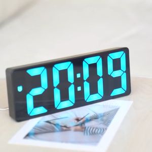 นาฬิกาติดผนังดิจิตอลตั้งโต๊ะไฟ LED นาฬิกาปลูก มินิมอล สไตล์เกาหลี