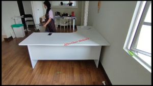 L Shape Table with Fixed Pedestal / Office Desk / Writing Table / Meja Pejabat / Meja Office / Meja L Shape
