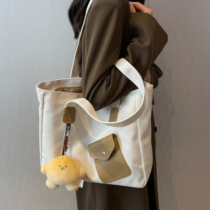 OUDENGPAI | Large Capacity Commuter Tote Bag Womens Canvas Single Shoulder Bag For 14 Inch Computer Multi-layer Partition Soft Handbag