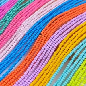 196pcs 3mm Solid-Color Mini Lampwork Spacer Beads For Jewelry Making DIY Bracelet Necklace Handmade Craft Beading Accessories
