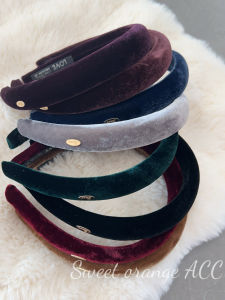 Dongda Gate New Style True Silk Velvet Sponge Hairband Love Metal Brand Thin High Skull Top Hairband Korean Style Fashion Accessories