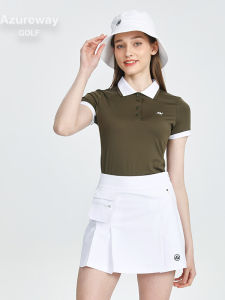 AZUREWAY | Golf Elastic Breathable Slim Fit Short Sleeve Polo Shirt