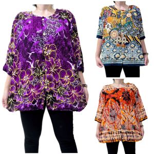 Baju Batik Blouse Butang Mum Plus Size