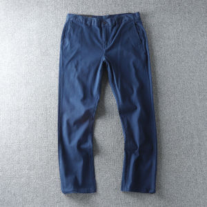 กางเกงลำลองชายผ้าฝ้ายยืดบางสไตล์อเมริกัน ทรงตรง ทรงหลวม กางเกงขายาวลำลองสำหรับฤดูใบไม้ผลิและฤดูร้อน