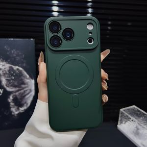 Luxury Matte For Magsafe Wireless Charge Phone Case For iPhone 17 Air 13 12 11 16 17 Pro Max 15 14 Plus With Lens Protect Cover