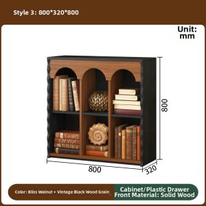 QIANGXIANG | Solid Wood Bookshelf Cabinet Multilevel