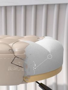 เก้าอี้แต่งหน้าแบบม้านั่งกลมปรับได้ พร้อมล้อหมุน วัสดุผ้าไมโครไฟเบอร์ ดีไซน์เรียบหรู