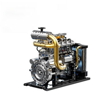 GQ-3706 Diesel Inline 4-cylinder Simulation Engine Model 1029PCS Building Blocks Handmade Educational Assembly Ornament Toy Gift