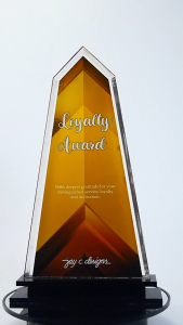 ACRYLIC PLAQUE - ACRYLIC TROPHY - AWARDS - CUSTOMIZED PERSONALIZED JAY C. DESIGNS - 8004