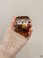 Qiguan Gradient 3D Coffee Bear Airpods4/3 pro Silicone Soft Shell Protective Case Wireless Bluetooth  Cartoon Cute Brown. 