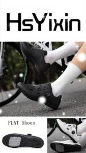 Non-slip Rubber Flat Cycling Shoes Breathable Mens and Womens Off-road Bicycle Shoes Flat Road Cycling Training Sneakers