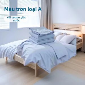 Bộ Chăn Ga Gối Phong Cách Ký Túc Xá Bằng Cotton Rửa Nước