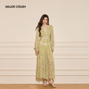 French Style Floral Waist-exposing Long Dress