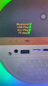 Speaker Bluetooth LED Ambient Light Wireless Charger Lampu Meja Multifunctional