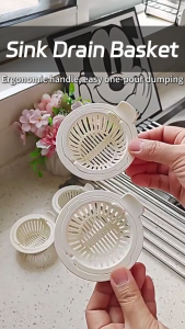 Rotatable Kitchen Sink Drain Strainer Basket Anti Clog Food Waste Filter Easy Clean Tool