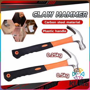 Klimo Orange Heavy Duty Straight Rip Claw Hammer Non Slip Shock Reduction Grip 0.25kg 0.5kg