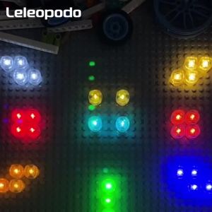 New 1/2/5pcs MOC 8 Colors 2x2 Dot LED Light with Battery Accessories Classic Brick Education Light-Emitting Building Blocks Kids
