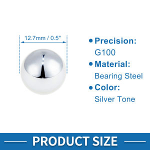UXCELL 6.5mm 7.1mm 12.3mm 12.7mm Bearing Ball Bearing Steel G100 Precision Ball Silver Tone 50 Pcs