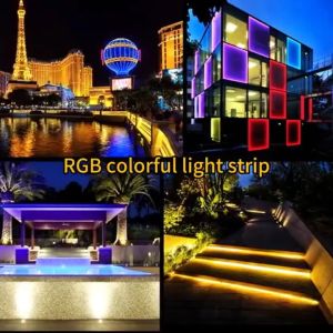 1m to 20m Bluetooth LED Light Strip IP65 Waterproof Rating RGB Light Strip LED Light Strip Flexible Light Strip Strip Light Infrared Remote Control Adapter