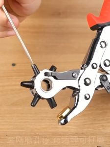 6 Hole Size Household Leather Belt Hole Punch Plier Eyelet Puncher Revolve Sewing Machine Round Flat Oval Hole Punch