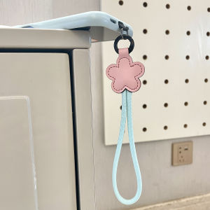 Original Simple Flower Mobile Phone Lanyard Wristlet Car Keychain  Style Accessory Hanging Cord Nylon Woven Material