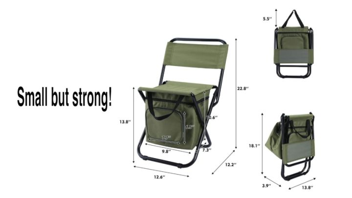 Fishing Chair Outdoor Folding Ice Bag Chair with Storage Bag, Back  Insulation, Recreational Camping Chair