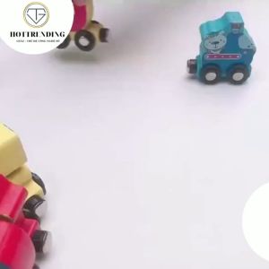 Bộ đồ chơi tàu kéo gỗ 26 chữ cái và số đếm cho bé - Đoàn tàu kéo số và chữ nam châm Đồ chơi gỗ giáo dục phát triển trí tuệ cho bé Trùm Sỉ Gia Thành