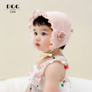 Baby Girls Spring Autumn Cute Thin Breathable Windproof Court Princess Style Hat Cotton Short Brim Cap Childrens Casual Wear