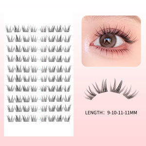 80 Clusters Reusable False Lashes Self-Adhesive No Glue Individual Soft Lashes for Natural Volume Look Makeup Girls