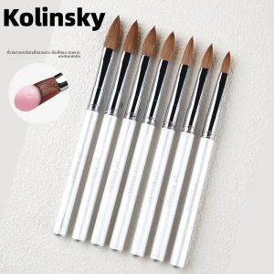 แปรงทำเล็บโคเลียนสกี้ 1 ชิ้น สำหรับอะคริลิค ยูวี เจล ต่อเล็บ ทาสี วาดลาย แปรงเบอร์ 8 # -20 #