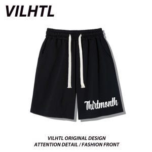 กางเกงขาสั้นลำลองสีดำแฟชั่นสำหรับผู้ชาย กางเกงขายาวห้าแฉกสไตล์บาสเก็ตบอลหลวมๆ สวมใส่สบายในฤดูร้อน