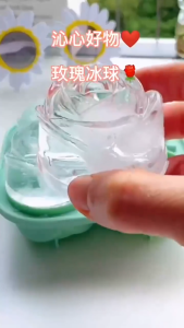 【Food-Grade】3D Rose Flower Ice Molds 4 Holes Silicone Ice Molder Rose Shape Ice Ball Mold Kitchen Bar DIY Tool