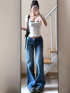 Quần Jeans Ống Rộng Lưng Thấp Kiểu Dáng Rộng Rãi Dài Đến Sàn Cho Nữ Mùa Hè Quần Jeans Denim Dáng Rộng Kiểu Dáng Rộng Rãi
